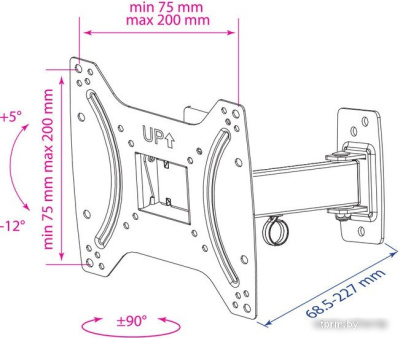 Кронштейн Kromax OPTIMA-203 (черный) 