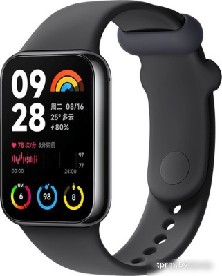 Фитнес-браслет Xiaomi Smart Band 8 Pro M2333B1 без NFC (серый, с черным силиконовым ремешком, международная версия) 