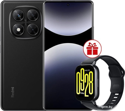 Смартфон Xiaomi Redmi Note 14 Pro 8GB/256GB международная версия (черный) + умные часы Xiaomi Redmi Watch 5 Active (черный) по акции 
