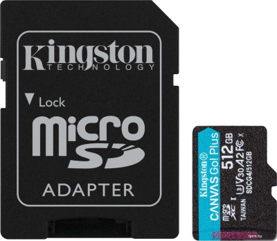 Карта памяти Kingston Canvas Go! microSDXC 512GB SDCG4/512GB (с адаптером) 