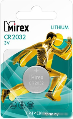Батарейка Mirex CR2032 литиевая блистер 2 шт 23702-CR2032-E2 
