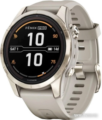 Garmin Fenix 7S Pro Sapphire Solar (мягкое золото/песок) 