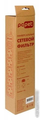 Сетевой фильтр PC Pet AP01006-E-B 