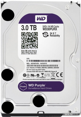 Жесткий диск WD Purple 3TB [WD30PURZ] 