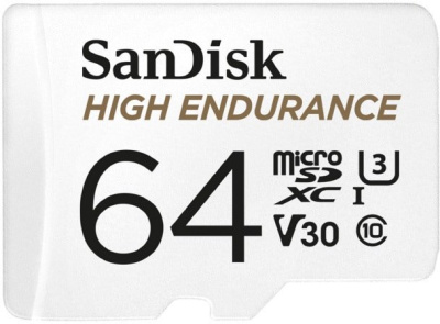 Карта памяти SanDisk High Endurance microSDXC SDSQQNR-064G-GN6IA 64GB (с адаптером) 
