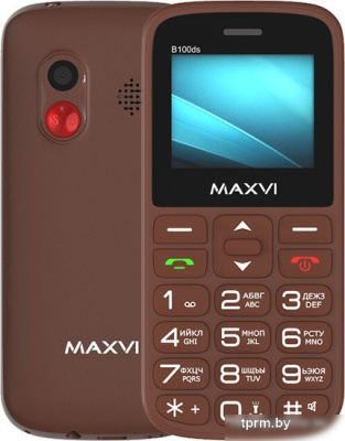 Кнопочный телефон Maxvi B100ds (коричневый) 