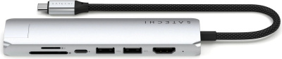 Satechi 7-in-1 USB-C Slim Multiport Adapter with Ethernet ST-P7SS (серебристый) 