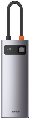 Док-станция Baseus Metal Gleam Series 6-in-1 Multifunctional USB Type C CAHUB-CW0G