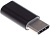 Адаптер Buro USB Type-C m-microUSB f (черный) 