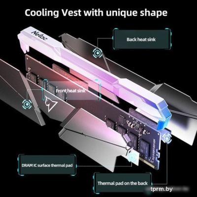 Оперативная память Netac Shadow RGB 2x8GB DDR4 PC4-25600 NTSRD4P32DP-16E 