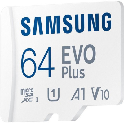 Карта памяти Samsung EVO Plus 2021 microSDXC 64GB (с адаптером) 