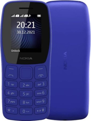 Кнопочный телефон Nokia 105 (2022) Dual SIM TA-1416 (синий, без З/У)