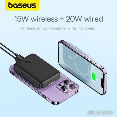 Внешний аккумулятор Baseus Magnetic Mini Air Wireless Fast Charge Power Bank 20W 10000mAh (черный) 