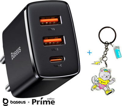Сетевое зарядное Baseus CCXJ-E01 + брендированный брелок Baseus 