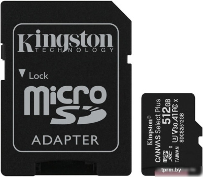 Карта памяти Kingston Canvas Select Plus microSDXC 512GB (с адаптером) 
