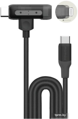 Кабель Momax DL56D 1-Link Flow Duo USB Type-C - Lightning/USB Type-C (1.5 м, черный) 