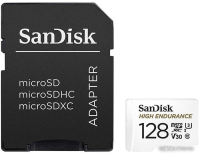 Карта памяти SanDisk High Endurance microSDXC SDSQQNR-128G-GN6IA 128GB (с адаптером) 