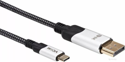 Кабель VCOM CU422MCV-1.8M USB Type-C - DisplayPort (1.8 м, черный/серый) 