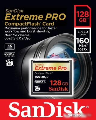 Карта памяти SanDisk Extreme Pro CompactFlash 128GB [SDCFXPS-128G-X46] 