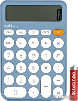 Калькулятор Deli M124 (синий) 