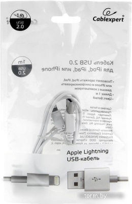 Кабель Cablexpert USB Type-A - Lightning CC-USB-AP2MWP (1 м, белый) 
