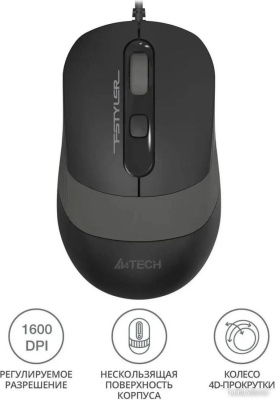 Мышь A4Tech Fstyler FM10S (серый/черный) 