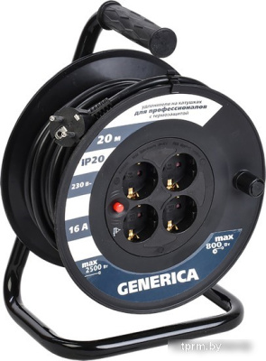 Удлинитель Generica УК20 WKP20-16-04-20-G (20 м, черный) 
