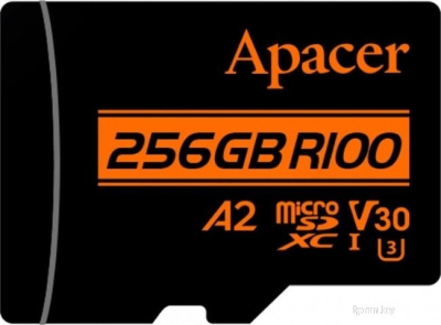 Apacer microSDXC AP256GMCSX10U8-R 256GB (с адаптером) 