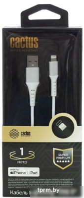 Кабель CACTUS USB Type-A - Lightning CS-LG.USB.A-1 (1 м, белый) 