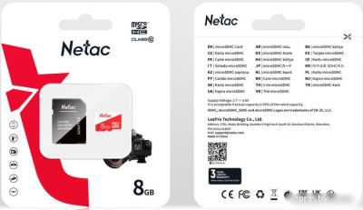 Карта памяти Netac microSDHC P500 ECO 8GB 