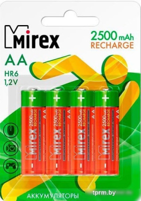 Аккумуляторы Mirex AA 2500mAh 4 шт HR6-25-E4 