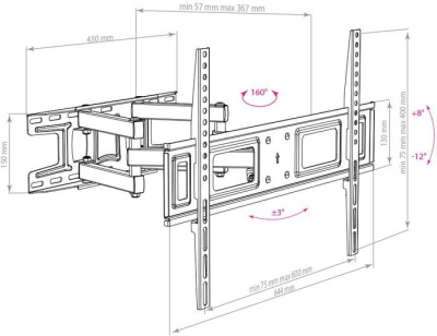Кронштейн Arm Media LCD-418 (черный) 