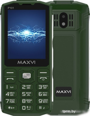 Кнопочный телефон Maxvi P101 (зеленый) 