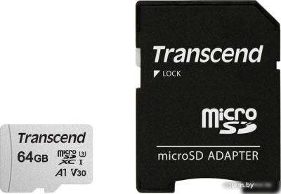 Карта памяти Transcend microSDXC 300S 64GB + адаптер 