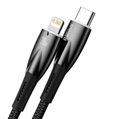 Кабель Baseus Glimmer Series USB Type-C - Lightning (2 м, черный) 