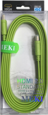 Кабель Meki GH-T-2GR HDMI - HDMI (2 м, зеленый) 