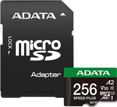 ADATA SPEED PLUS microSDXC 256GB UD256GUI3V30A2SP-RA1 (с адаптером) 