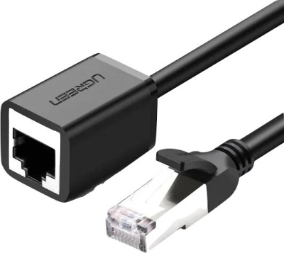 Удлинитель по витой паре Ugreen NW122 11279 RJ45 - RJ45 (2 м, черный) 