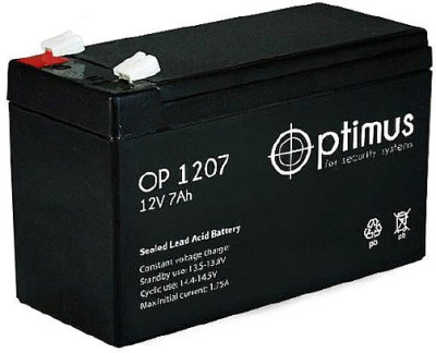 Аккумулятор для ИБП Optimus OP 1207 (12В/7 А·ч) 