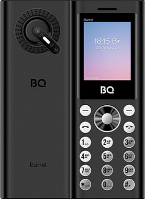 Кнопочный телефон BQ BQ-1858 Barrel (черный/серебристый)