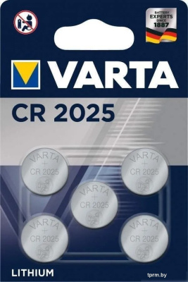 Элементы питания Varta Lithium CR2025 3V 6025229405 (5шт) 
