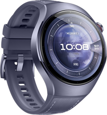 Умные часы Huawei Watch 5 46 мм (фиолетовый, с фиолетовым силиконовым ремешком, международная версия) 