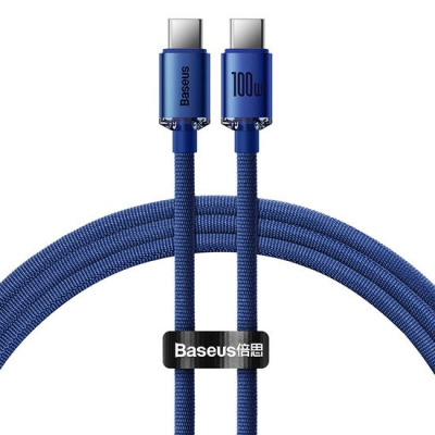 Кабель Baseus Crystal Shine USB Type-C - USB Type-C (2 м , синий) 