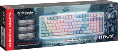 Клавиатура Defender Hawk GK-418 (белый, Outemu Red) 