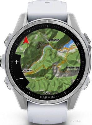 Умные часы Garmin Fenix 8 43мм (серебристый, белый ремешок) 