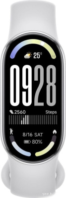 Фитнес-браслет Xiaomi Smart Band 10 M2459B1 (серебристый, с белым силиконовым ремешком, международная версия) 