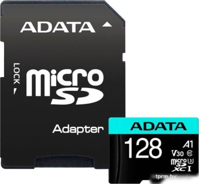 Карта памяти A-Data Premier Pro AUSDX128GUI3V30SA2-RA1 microSDXC 128GB (с адаптером) 