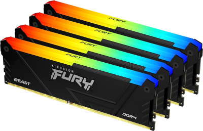 Оперативная память Kingston FURY Beast RGB 4x16ГБ DDR4 2666 МГц KF432C16BB2AK4/64 