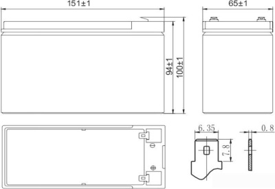 Аккумулятор для ИБП Delta HR 12-34W (12В/9 А·ч) 