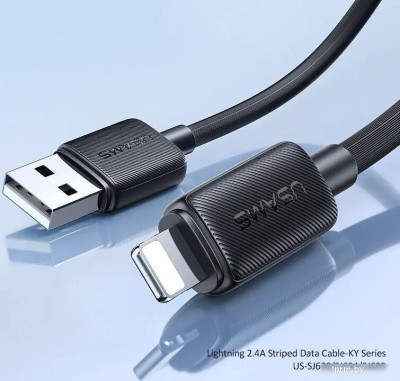 Кабель Usams US-SJ694 USB Type-A - Lightning (2 м, черный) 
